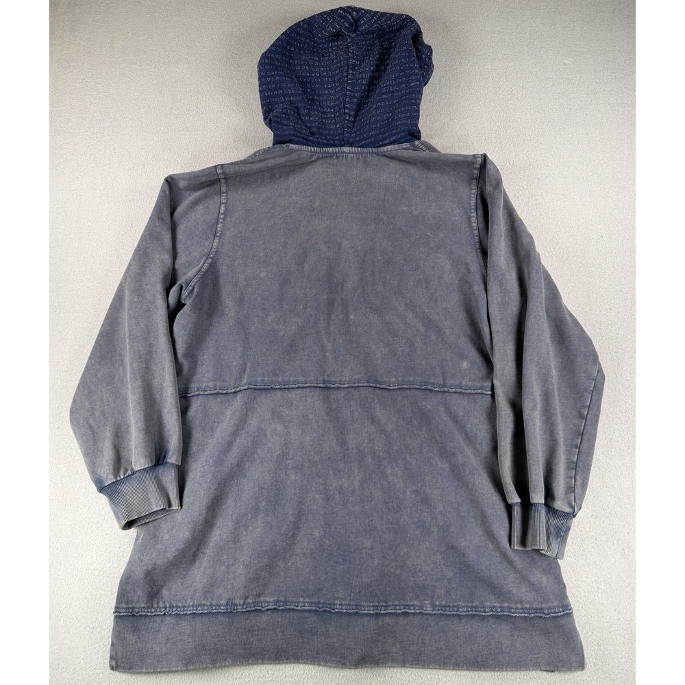 Logo Lounge Womens Size LARGE Blue Long Sleeve Zip Up Tunic Hoodie - Picture 7 of 7